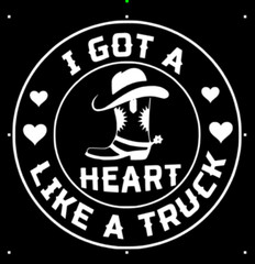 I GOT A HEART LIKE A TRUCK VinyL Decal Sticker, Car, Truck, 5.5″ CHOOSE COLOR