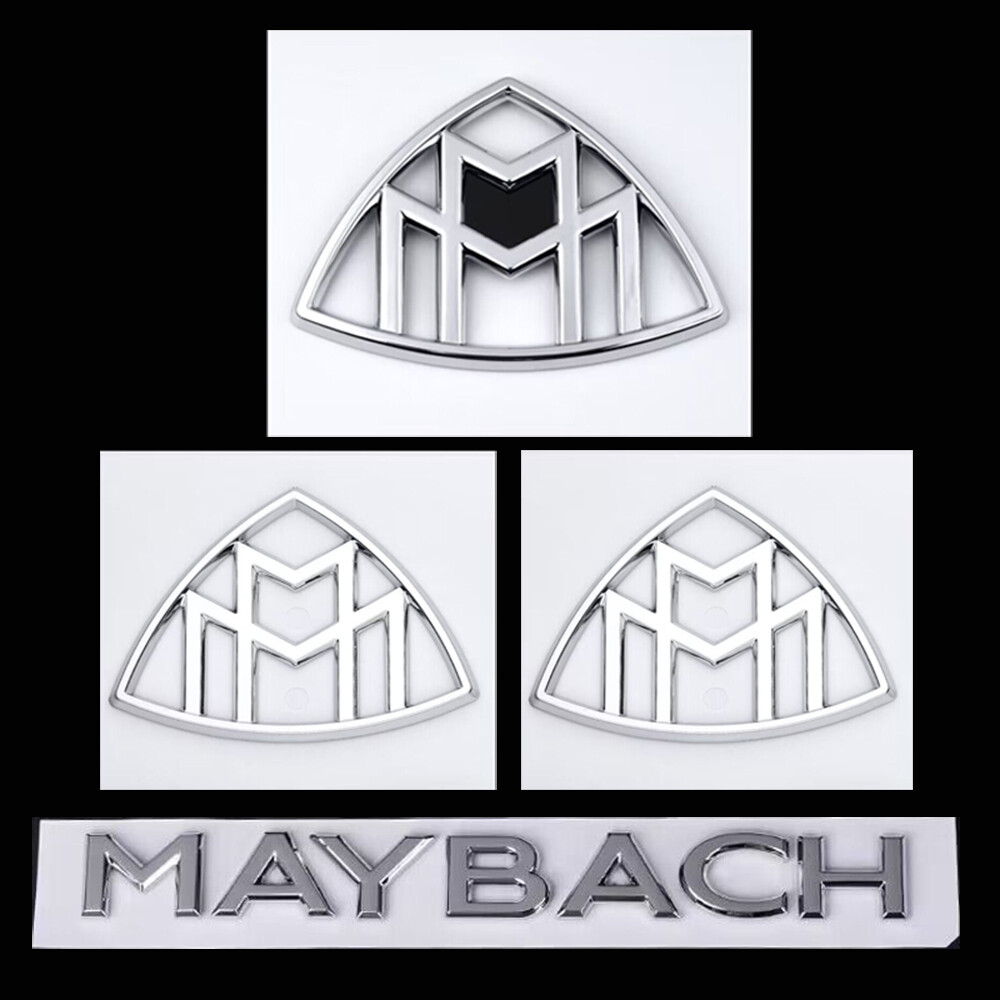 4pcs Chrome For ” MAYBACH ” Emblem Auto Side Fender Badge for Mercedes-Benz S400