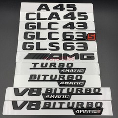 Matte black A45 AMG TURBO 4 MATIC Trunk Emblem Badge Sticker For Mercedes Benz