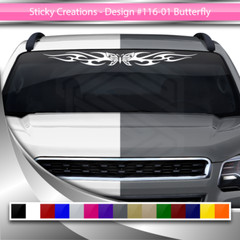 116-01 BUTTERFLY Windshield Decal Window Sticker Vinyl Graphic Butterfly Design