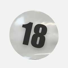 Pair of 12″ Magnetic Race Car Number 18 Circular Magnet