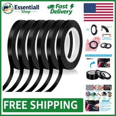 Durable 6 Pack 1/4 Inch Black Whiteboard Tape – Easy Application, No Residue