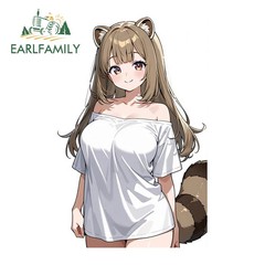 EARLFAMILY 5.1″ Furry Girl Car Stickers Funny Creative Fashionable Decoration