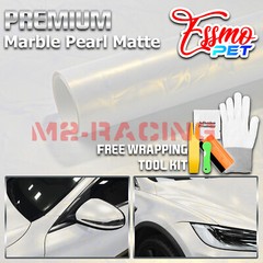 PET Marble Pearl Matte White Gold Car Vehicle Vinyl Wrap Decal Sheet Sticker