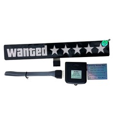 Wanted 5 Star Car Windshield Glow Panel Electric Marker Lamp Blue LED Decoration