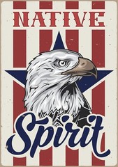 American RECTANGLE Eagle Native Spirit Decal Sticker Vinyl FREE GIFT LAMINATED