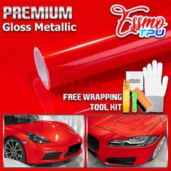 Gloss Metallic Flame Red PPF TPU Paint Protection Film Dry Wet Apply Vinyl Wrap
