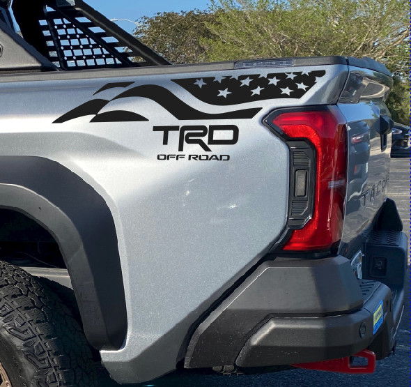 Tacoma Tundra 2024 2025 TRD Off Road Flag vinyl decals Fit Toyota bedsides