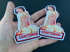 Craftsman Pinup Girl Decal Sticker Tool Box Wrench Toolbox Car, Vinyl slap