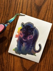 BLUE TIGER Multicolor LED Holographic Rainbow Metallic 3” Vinyl Decal Sticker