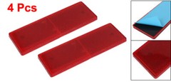 FOUR Truck Car Plastic Stick-On Reflective Rectangle Reflector Red Universal