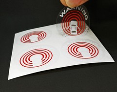 4 Car Alarm DECALS, Inside/Outside Glass, Security System Window STICKERS, CLEAR