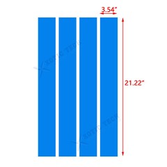 4x Sport Racing Blue Universal Car Hood Fender Stripes Hash Mark Graphics Decal