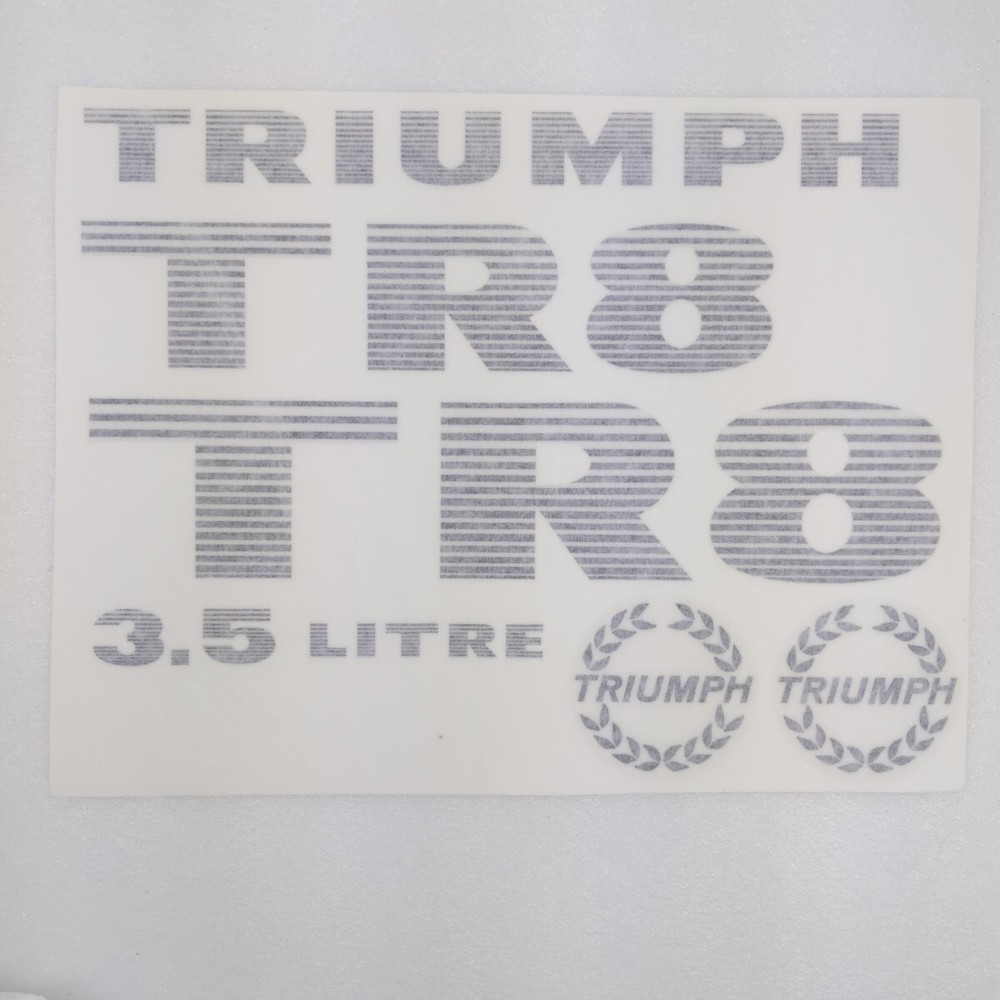 TRIUMPH TR8, Vehicle Decal Set – OEM type “strobed” style, ’79-’81, SMALL ERROR!