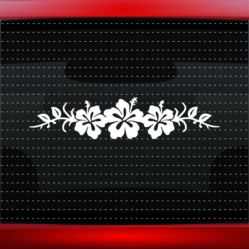 24″ Hibiscus #8 Hawaiian Flower Cute Car Decal Window Sticker Aloha 20 COLORS!