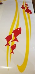 900mm Stripes with fish for boat, caravan , Ute , car , vehicle , trailer