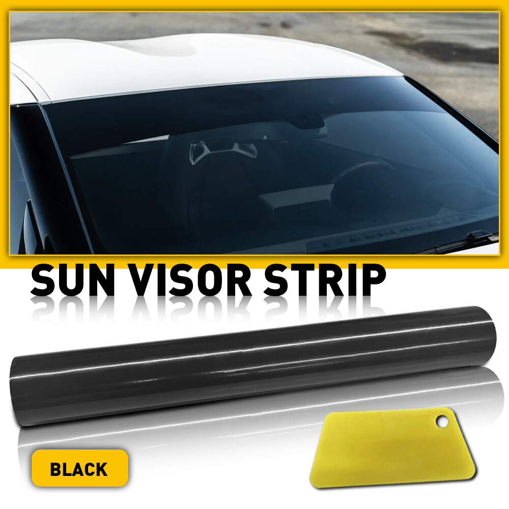 60×10” Car Window Tint Windshield Sun Visor Vinyl PVC Decal Strip Sticker Black