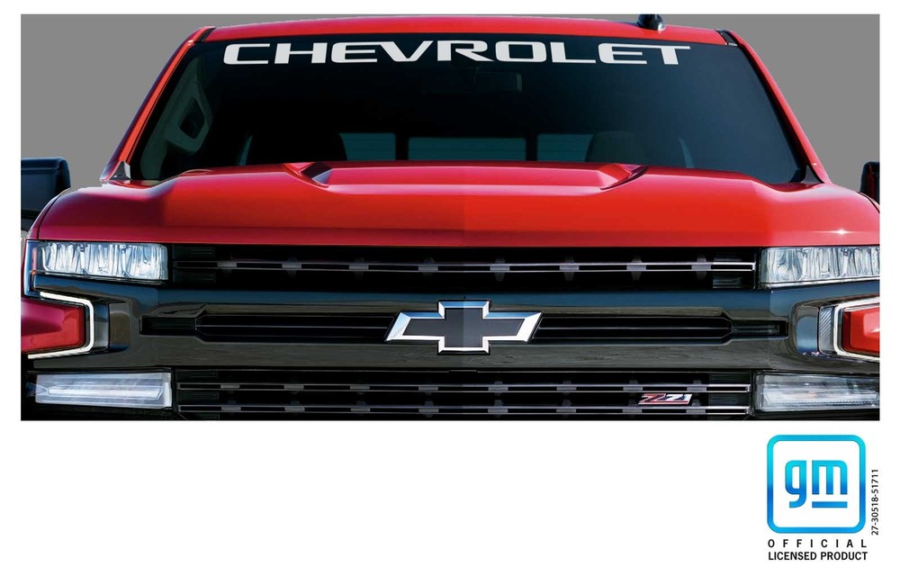 Chevy Silverado White Chevy Windshield Banner Decal 2015-2025 GM Licensed