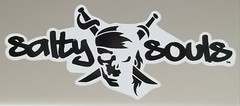 Salty Souls Pirate Skull & Swords Sticker Decal Beach Salt Surfing Fishing Life