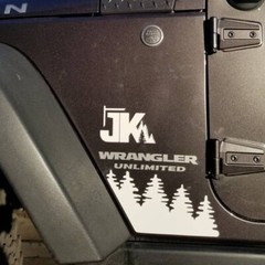 JK Letters Decal for Jeep Wrangler JK (2007-2018)