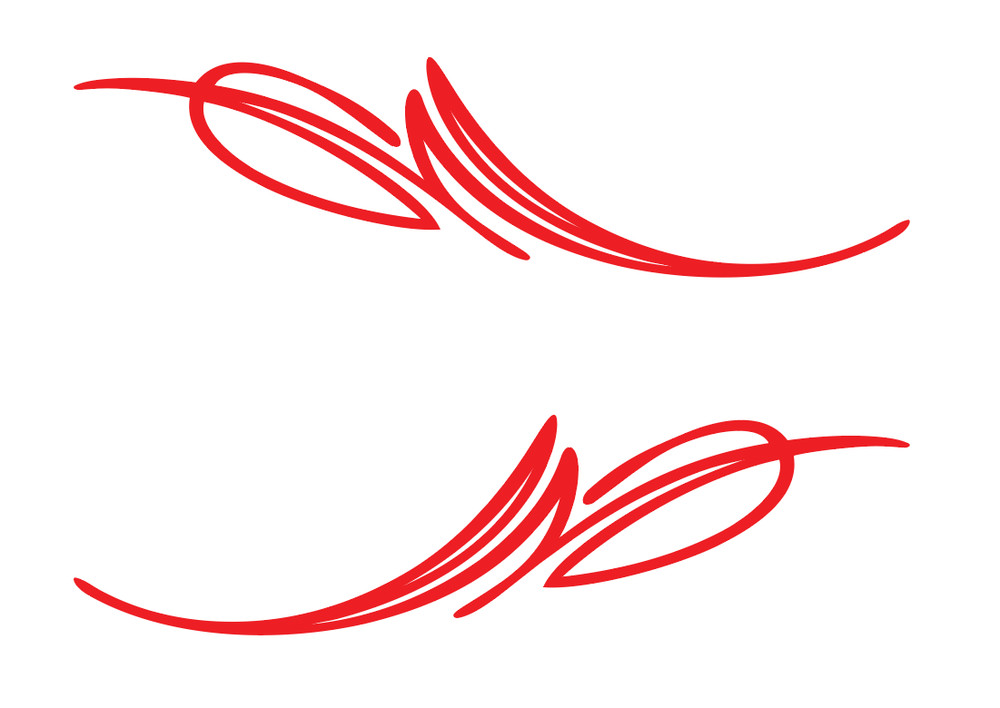 Hot Rod Pinstriping Decals – Set of 2 – 10″ x 2.5″ – Free shipping – 1 color