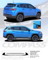 Vinyl Graphic Stripe 3M Striping ALTITUDE Door Decals for 2017-2025 Jeep Compass