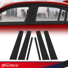 6Pcs Fit For BMW 3-Series E90 Carbon Fiber Door Trim Pillar Posts Piano Decal