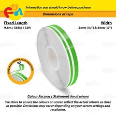 LIME GREEN 1/2″ 12mm Double Lines STRIPE Car Streamline TAPE Decal Vinyl Sticker