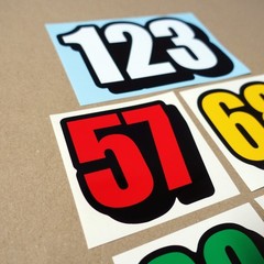 Custom Race Number Vinyl Sticker Racing Graphics Decal Car Motorcycle Dirt Bike