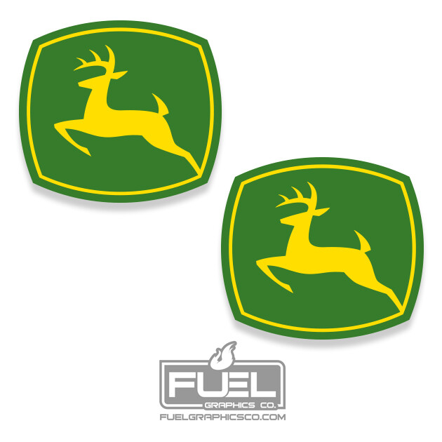 Farming, Tractor, Combine, Implement Premium Vinyl Decal 2 Pack Green & Yellow
