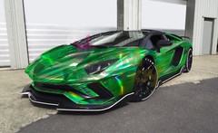 Holographic Brushed Aluminum Emerald Green Rainbow Car Vinyl Wrap Sticker Sheet