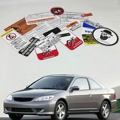 Honda Civic Ex Es7 2000-2005 Restoration Warning Caution Engine Stickers Labels