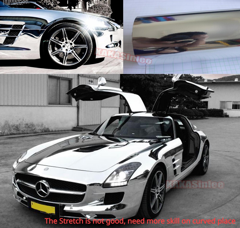 Air Release Silver Mirror Chrome Car Wrap Metallic Vinyl Decal Film Sticker BOUS