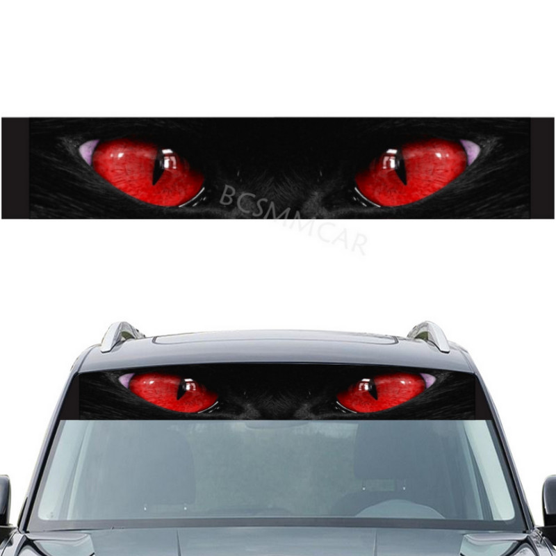Cat Eye Sticker Car Front Windshield Banner Vinyl Decal Waterproof Accessory