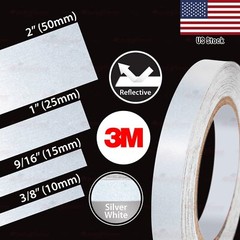 3M SILVER WHITE REFLECTIVE Durable Self-Adhesive Roll Tape Stickers 3/8″ to 2″