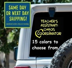 8 Sizes Teachers Assistant Car Window Decal Sticker Macbook Tablet Laptop Gift
