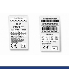 Mercury Marine Engine Serial Number ID Decal Replacement Custom Sticker