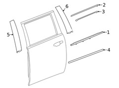 Genuine GM Rear Passenger Side Door Window Frame Rear Applique 84263151