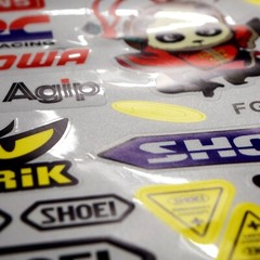 32pc 12″x10″ Reflective Sticker Decal Sheet – Motocross Dirt Bike Sponsors Logos