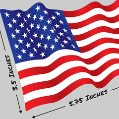 Wavy American Flag Decal 5.75×3.5 inches – Vinyl Flag Car Sticker – The Patriot