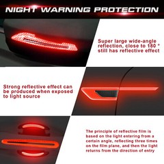 12PCS Rearview Mirror Side Door Handle Red Reflective Warning Safety Sticker Set