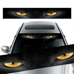 Car Sun Visor Strip Windshield Sticker Yellow Eye Leopard 3D Banner Vinyl Decal