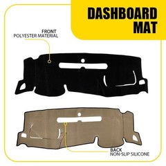 Dashboard Cover Mat for 2007-13 Chevy Silverado GMC Sierra 1500 Black Gray