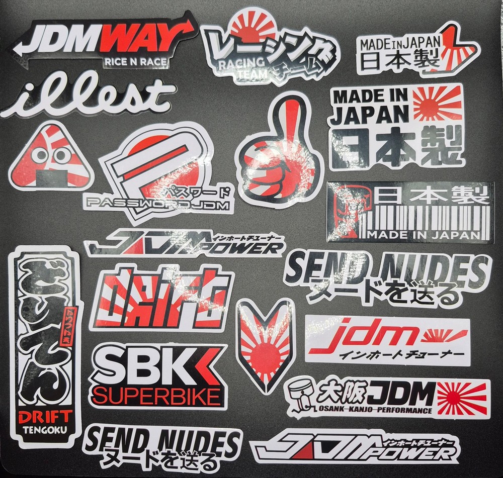 Racing Decals Vinyl 20 Pack Random Assortmet JDM Motocross Motorcycle Stickers