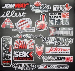 Racing Decals Vinyl 20 Pack Random Assortmet JDM Motocross Motorcycle Stickers