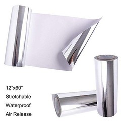 Car Vinyl Wrap Chrome Mirror Silver Self Adhesive DIY Decals Decoration 12″x60″