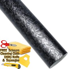 360″x60″ Premium Matte Flat Forged Carbon Fiber Vinyl Wrap Film Black 30ft x 5ft