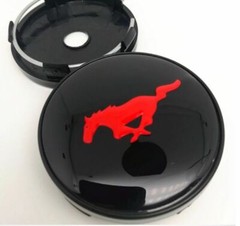 4pcs 60 mm Horse Black Red Alloy Wheel Center Caps Hub Rim Caps