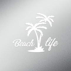 Palm Tree Beach Life Tropical Beach Decal Sticker | 5.5-Inches Wide