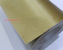 50FT Gold Stretchable Whole Car Wrap Metal 3D Brushed Vinyl Hood Sticker BO